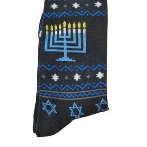 Davco Men's Menorah Star Of David‎ Hanukkah Socks New